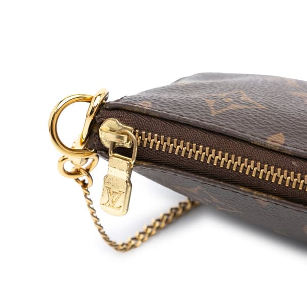 Pre-owned Louis Vuitton Monogram Mini Pochette Accessoires Brown