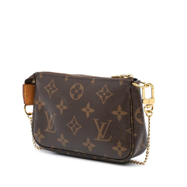 Pre-owned Louis Vuitton Monogram Mini Pochette Accessoires Brown
