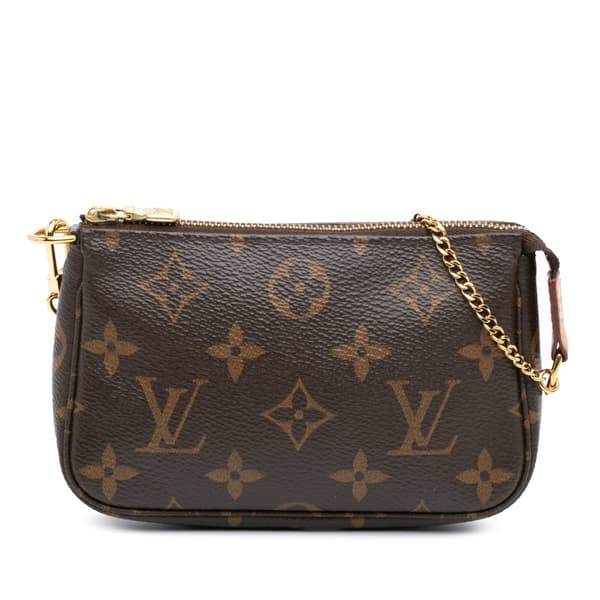 Pre-owned Louis Vuitton Monogram Mini Pochette Accessoires Brown