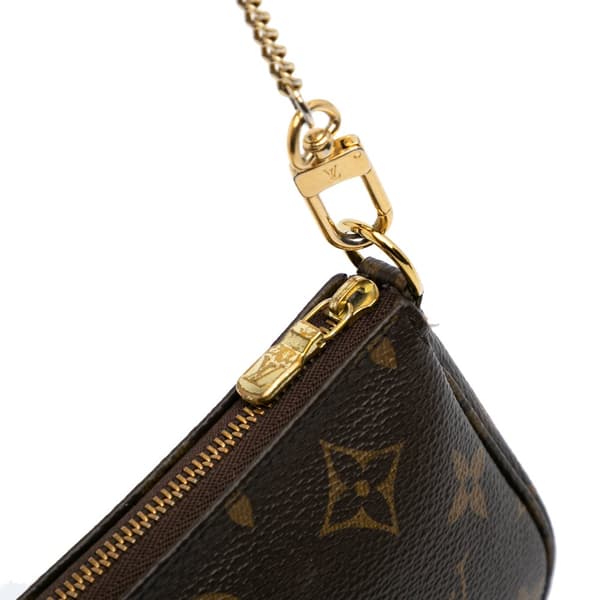 Pre-owned Louis Vuitton Monogram Mini Pochette Accessoires Brown