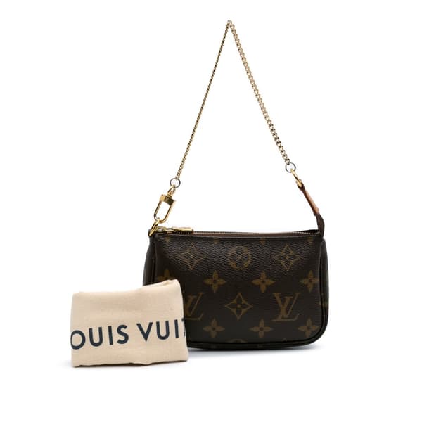 Pre-owned Louis Vuitton Monogram Mini Pochette Accessoires Brown