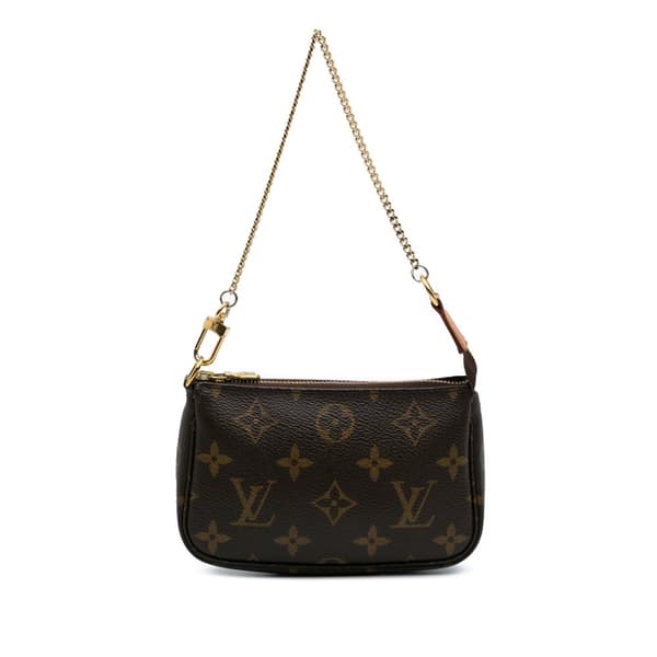 Pre-owned Louis Vuitton Monogram Mini Pochette Accessoires Brown