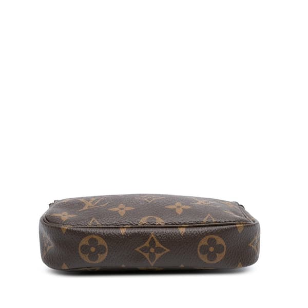 Pre-owned Louis Vuitton Monogram Mini Pochette Accessoires Brown