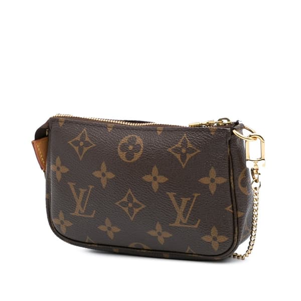 Pre-owned Louis Vuitton Monogram Mini Pochette Accessoires Brown