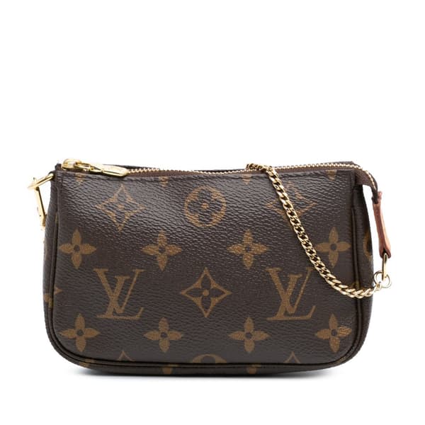 Pre-owned Louis Vuitton Monogram Mini Pochette Accessoires Brown