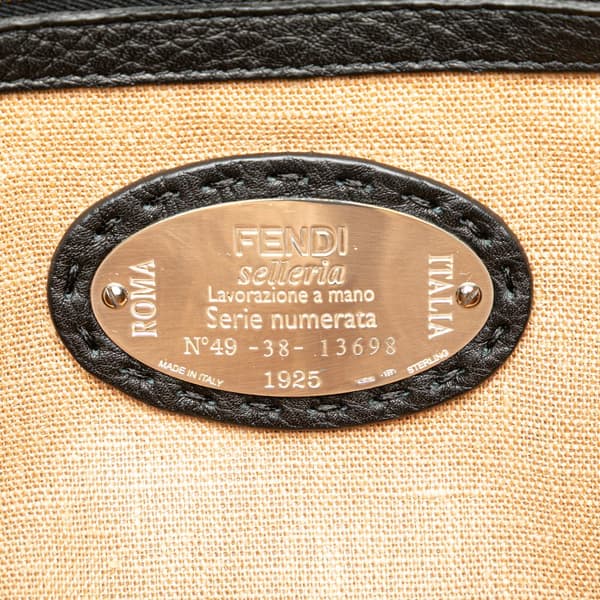 Pre-owned Fendi Mini Bicolor Leather Selleria Linda Black