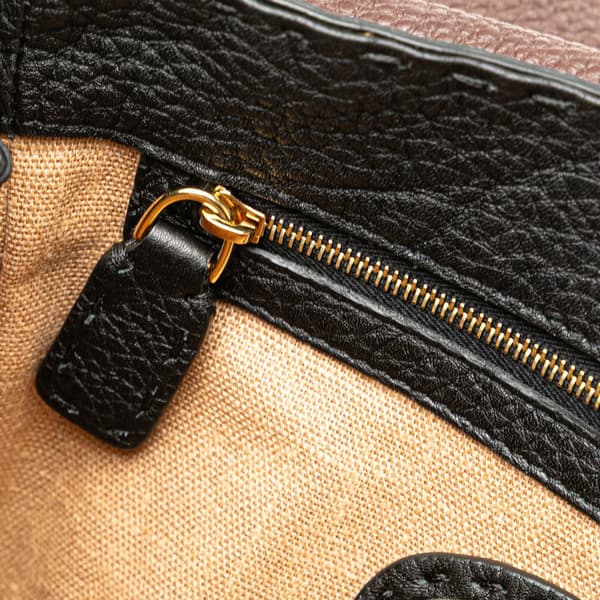 Pre-owned Fendi Mini Bicolor Leather Selleria Linda Black
