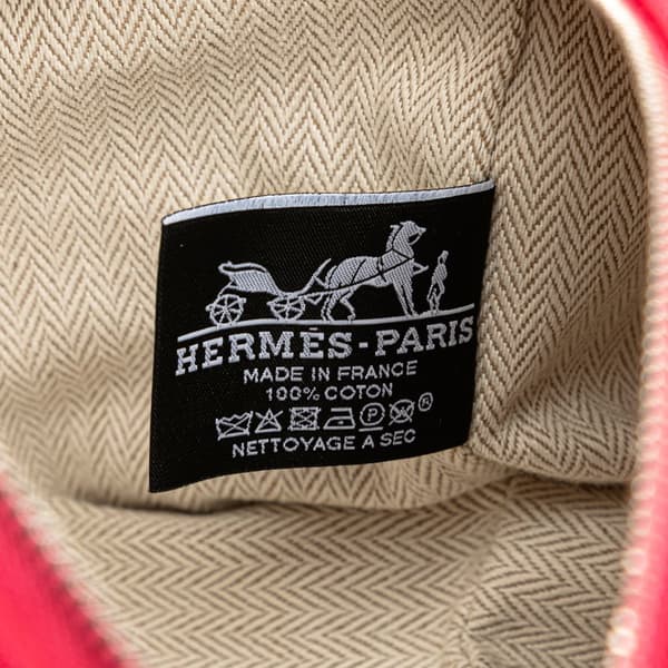 Pre-owned Hermès Small Toile Bride A Brac Pink