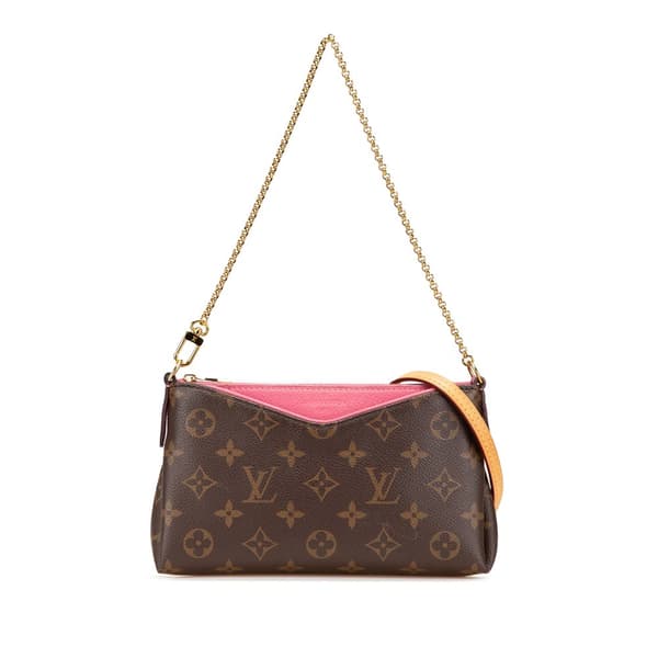 Pre-owned Louis Vuitton Monogram Pallas Clutch Brown