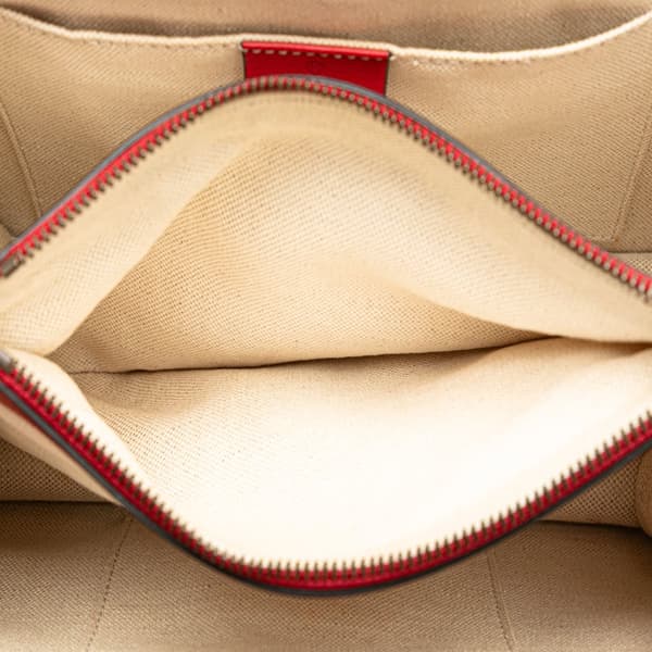 Pre-owned Gucci Medium Leather Bamboo Dionysus Web Satchel Red