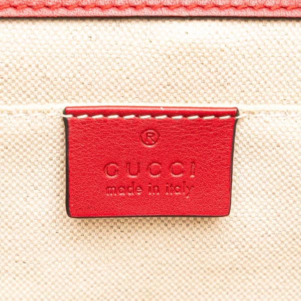 Pre-owned Gucci Medium Leather Bamboo Dionysus Web Satchel Red