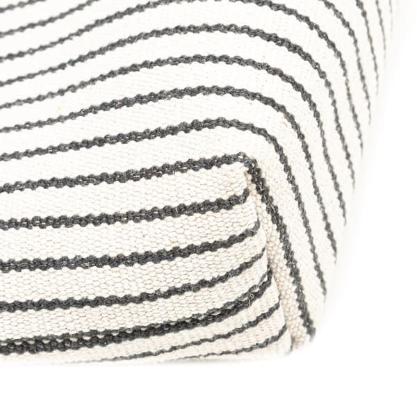 Pre-owned Saint Laurent Toy Striped Canvas North South Shopping Tote Gray