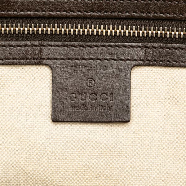 Pre-owned Gucci GG Canvas Web Satchel Brown