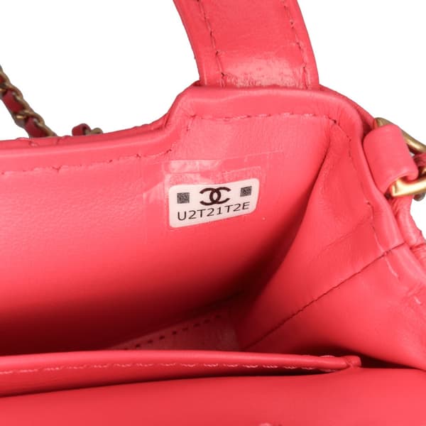 Pre-owned Chanel Mini Nano Aged Calfskin Kelly Shopper Bag Pink
