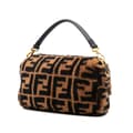 Pikkukuva 2 / 10: Pre-owned Fendi Medium Zucca Shearling Baguette Satchel Brown