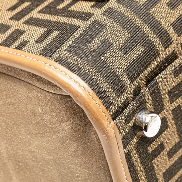 Pre-owned Fendi Zucca Canvas Soft Trunk Satchel Brown