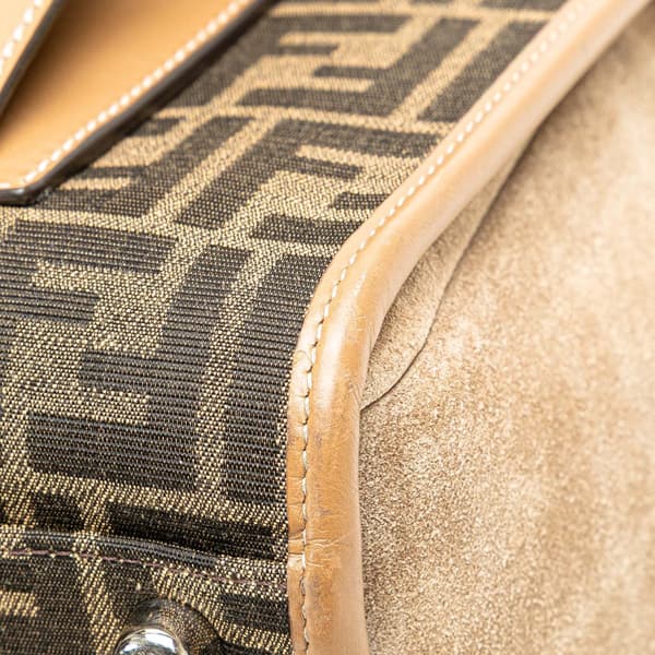 Pre-owned Fendi Zucca Canvas Soft Trunk Satchel Brown