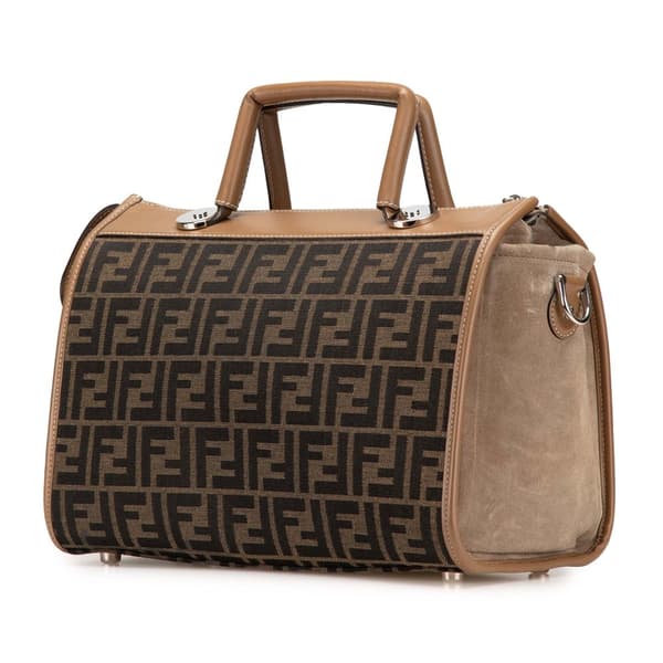 Pre-owned Fendi Zucca Canvas Soft Trunk Satchel Brown