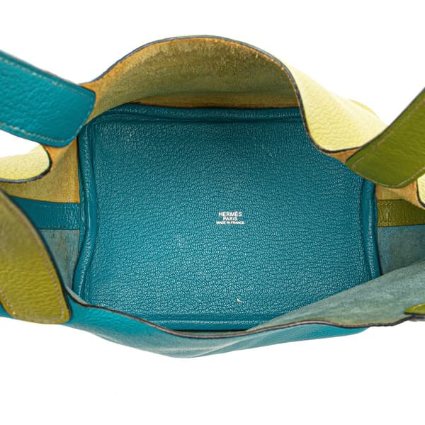 Pre-owned Hermès Bicolor Clemence Picotin 18 Blue