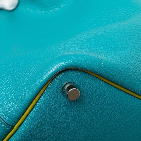 Pre-owned Hermès Bicolor Clemence Picotin 18 Blue