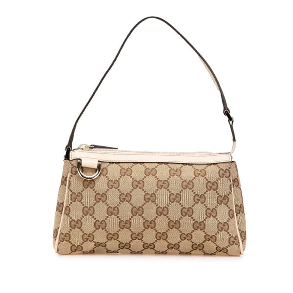 Pre-owned Gucci GG Canvas Abbey D Ring Pochette Brown