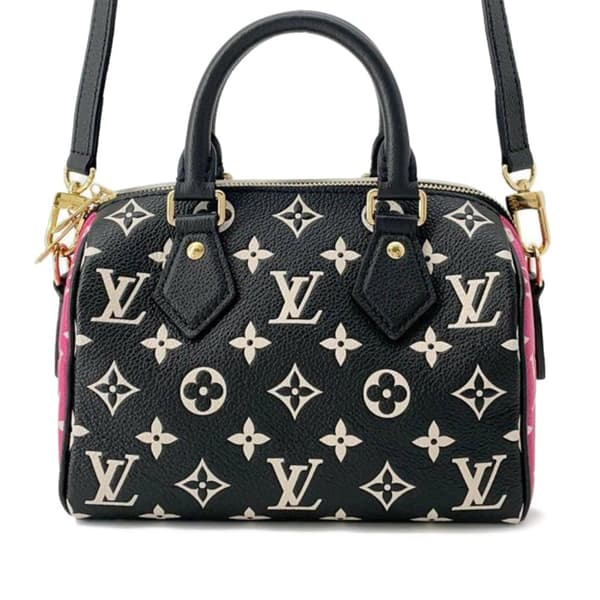 Pre-owned Louis Vuitton Tricolor Monogram Empreinte Speedy Bandouliere 20 Black