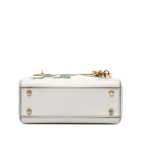 Pre-owned Dior Limited Edition Niki De Saint Phalle Mini Calfskin Dragon Lady Dior White