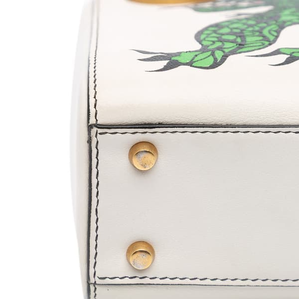 Pre-owned Dior Limited Edition Niki De Saint Phalle Mini Calfskin Dragon Lady Dior White