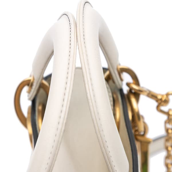 Pre-owned Dior Limited Edition Niki De Saint Phalle Mini Calfskin Dragon Lady Dior White