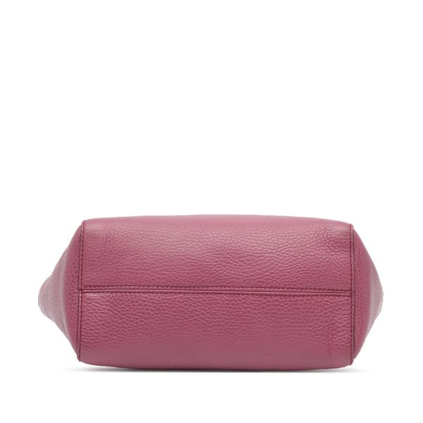 Pre-owned Gucci Mini Leather Swing Satchel Purple