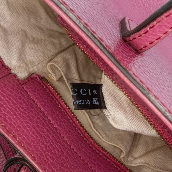 Pre-owned Gucci Mini Leather Swing Satchel Purple