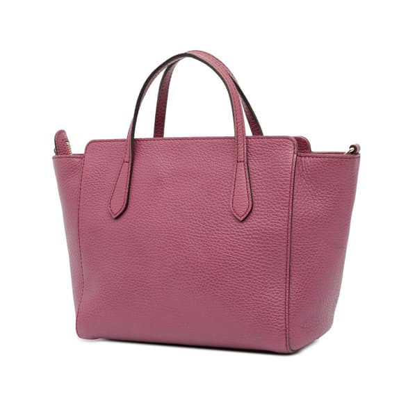 Pre-owned Gucci Mini Leather Swing Satchel Purple