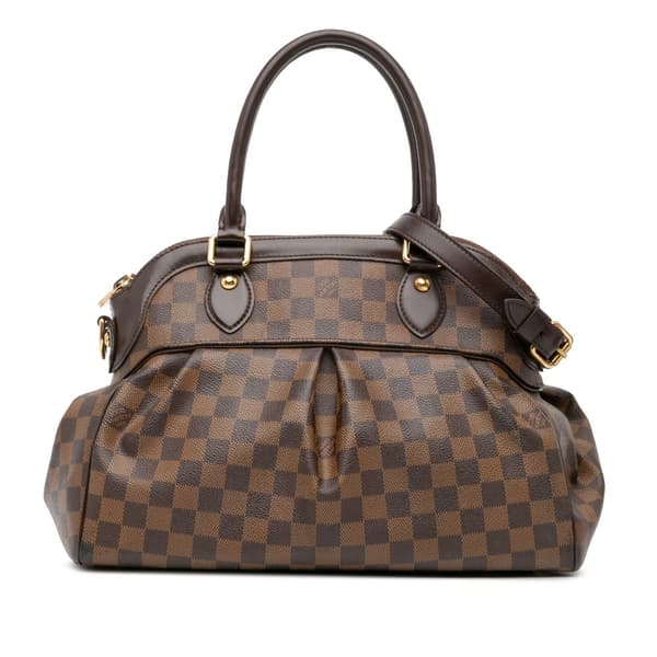 Pre-owned Louis Vuitton Damier Ebene Trevi PM Brown