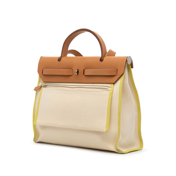 Pre-owned Hermès Toile Herbag Zip 31 Brown