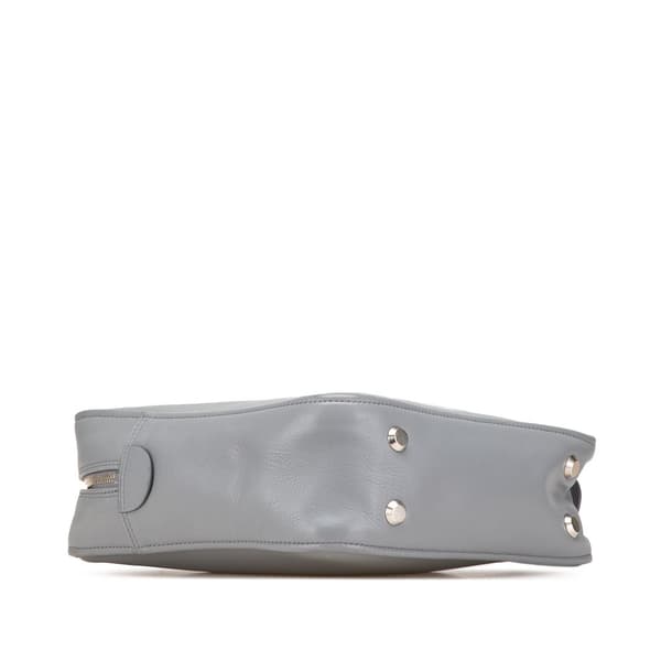 Pre-owned Balenciaga Medium Leather Triangle Duffle Bag Gray