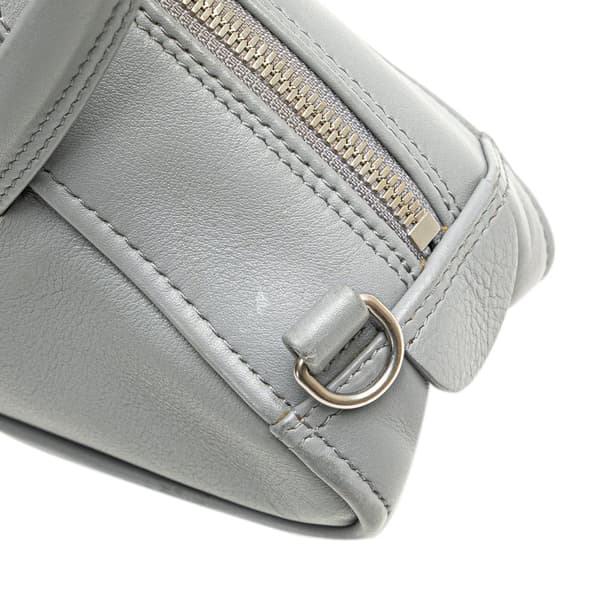 Pre-owned Balenciaga Medium Leather Triangle Duffle Bag Gray