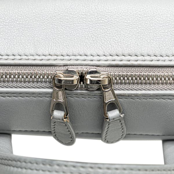 Pre-owned Balenciaga Medium Leather Triangle Duffle Bag Gray