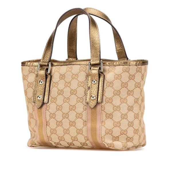 Pre-owned Gucci GG Canvas Jolicoeur Handbag Brown