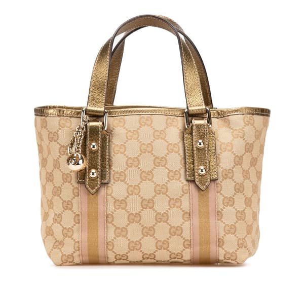 Pre-owned Gucci GG Canvas Jolicoeur Handbag Brown