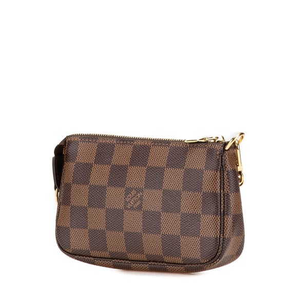 Pre-owned Louis Vuitton Damier Ebene Mini Pochette Accessoires Brown