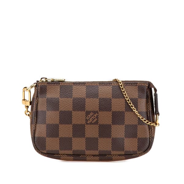 Pre-owned Louis Vuitton Damier Ebene Mini Pochette Accessoires Brown