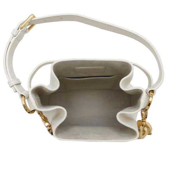 Pre-owned Dior Medium Embossed Calfskin CEst Dior Bag White