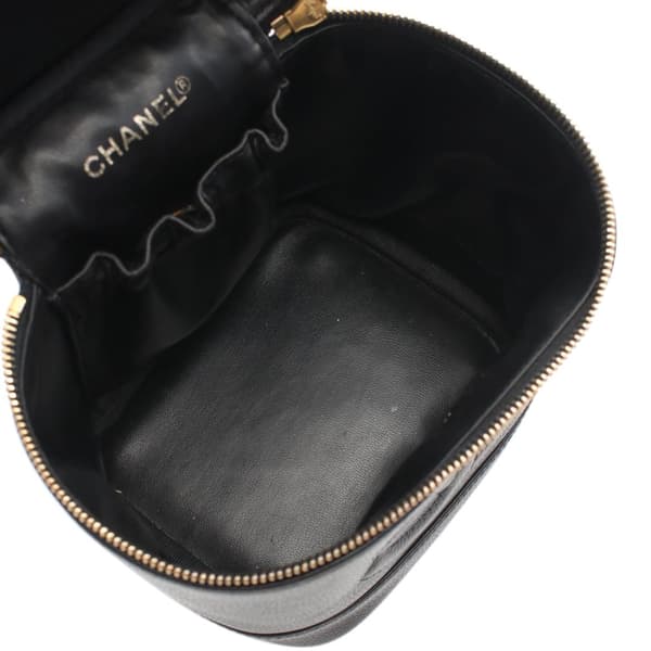 Pre-owned Chanel CC Caviar Vanity Case Black