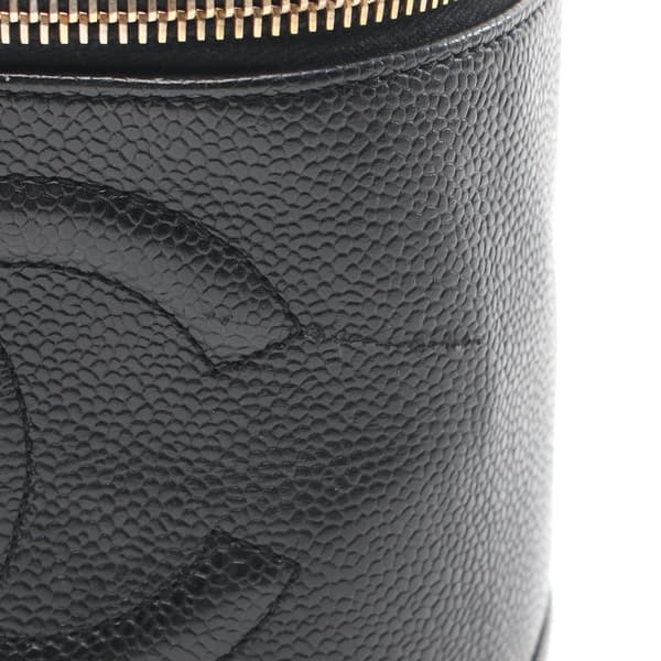 Pre-owned Chanel CC Caviar Vanity Case Black