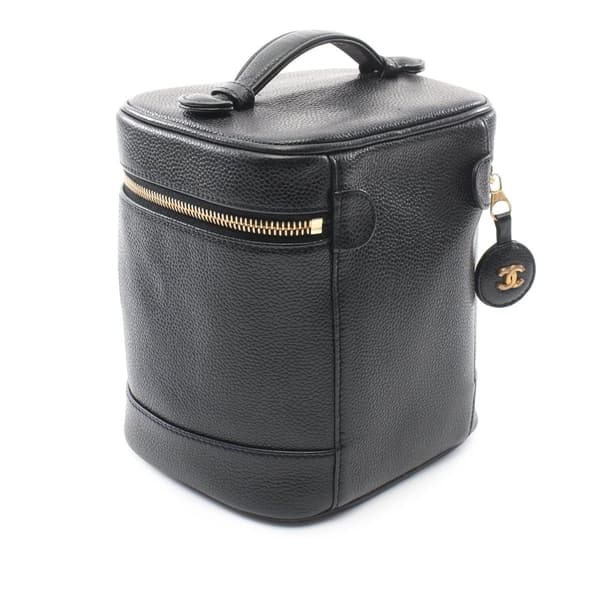 Pre-owned Chanel CC Caviar Vanity Case Black