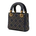 Miniatyrbild 2 av 10: Pre-owned Dior Mini Denim Cannage Studded Supple Lady Dior Blue