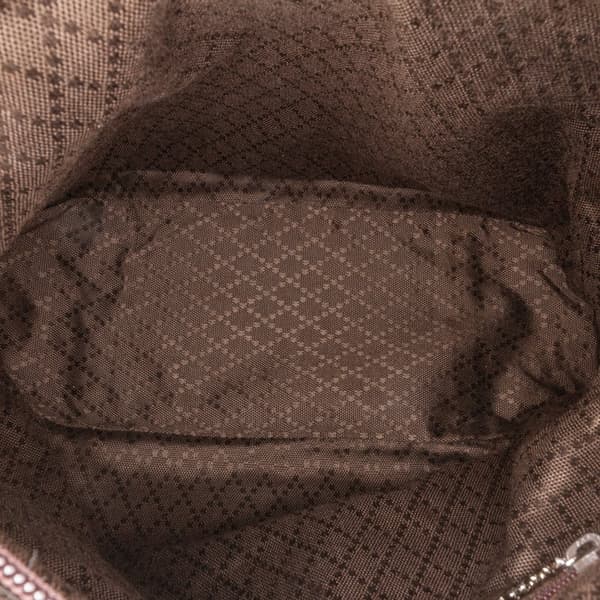 Pre-owned Gucci Nylon Bamboo Satchel Brown