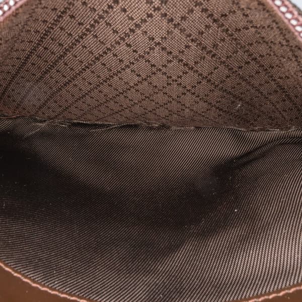 Pre-owned Gucci Nylon Bamboo Satchel Brown