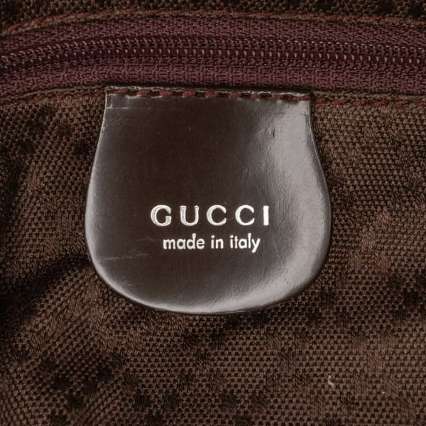 Pre-owned Gucci Nylon Bamboo Satchel Brown
