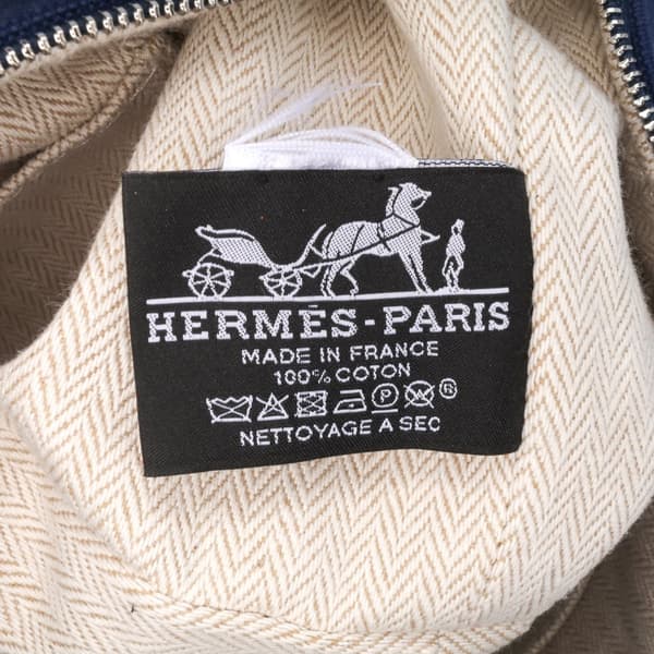 Pre-owned Hermès Small Toile Bride A Brac Blue